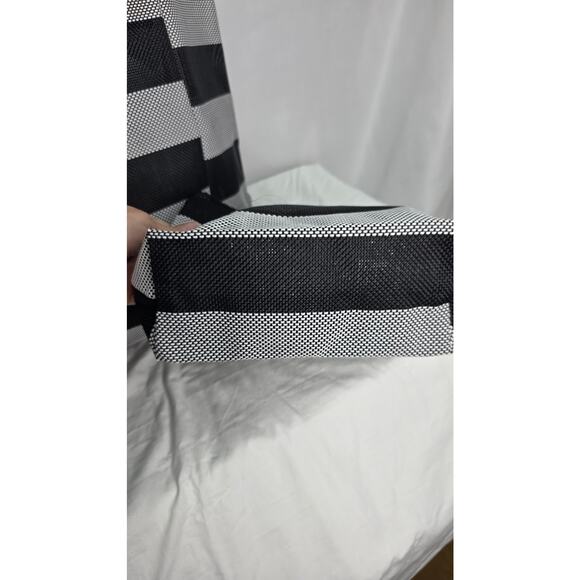 Scout Black Gray Striped Bucket List Large Open Top Shoulder  Tote Bag & Pouch - Picture 14 of 16